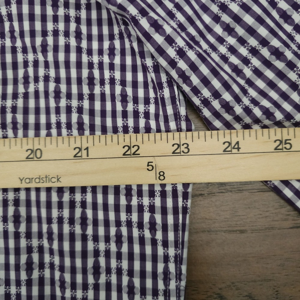 Hugo Boss Mens XL Purple Microcheck Textured Shirt  Preppycore Designer Business - Picture 6 of 10